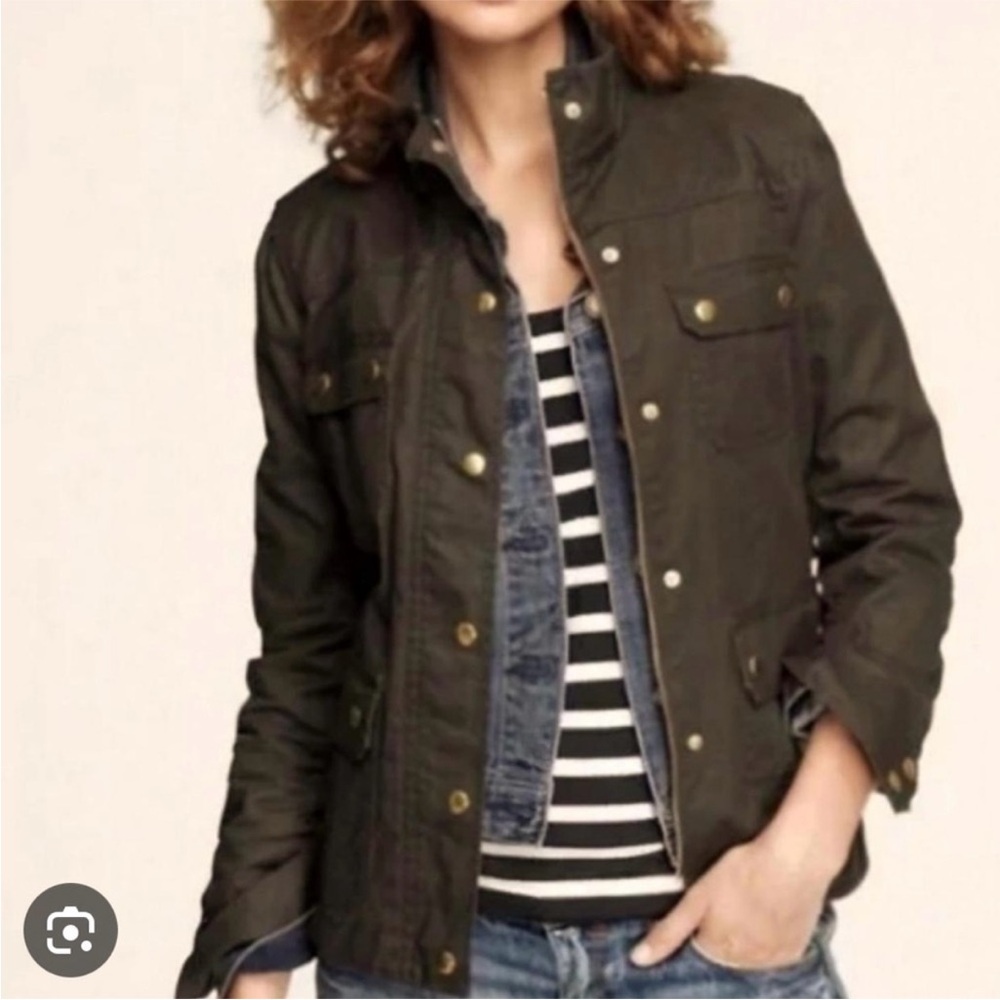 💚 J.Crew Relaxed Boyfriend Downtown Field Jacket | XXS | Classic Olive - Picture 2 of 6